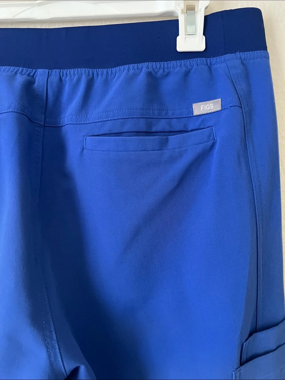 EUC FIGS Axim Cargo Scrub Pants Drawcord Waist Blue PO#1660 Size L
